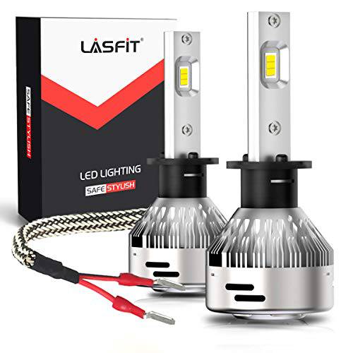 LASFIT H1 LED 전구 60W 6000LM 6000K 화이트 조절가능 빔 플러그& 플레이