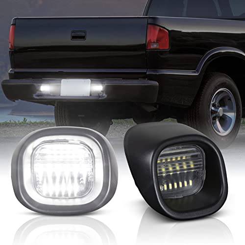 POPMOTORZ LED 특허 플레이트 라이트 태그 램프 호환가능한 1998-2005 쉐보레 블레이저 S10 GMC 지미 GMC 소노마 올즈모빌 브라바다 픽업 트럭 리어,후방 스텝 범퍼, 전원 by 18 SMD LED, 팩 of 2