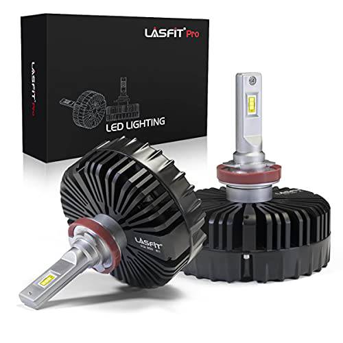 LASFIT 프로 시리즈 H11 LED 전구, 커스텀 디자인 6000K 100W 10000LM H11 H8 H9 LED 로우 Forward 라이트닝, 500% Brighter, 10 Min 간편 설치, 할로겐 교체용, 팩 of 2