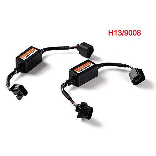 H13/ 9008 Canbus 디코더 변환 키트, LED 변환 키트 헤드라이트,전조등 Canbus 에러 프리 깜빡임방지 저항기 디코더 경고 캔슬러 헤드라이트,전조등/ Fog-light - Plug-N-Play, 2-Pack