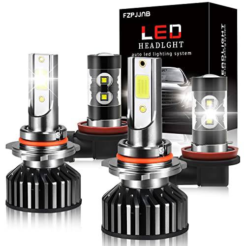 FZPJJNB 호환 포드 익스플로러 (2011-2015) LED 헤드라이트,전조등 전구, 9005 하이/ 로우 빔+ H11 LED 포그라이트, 안개등 전구, 팩 of 4