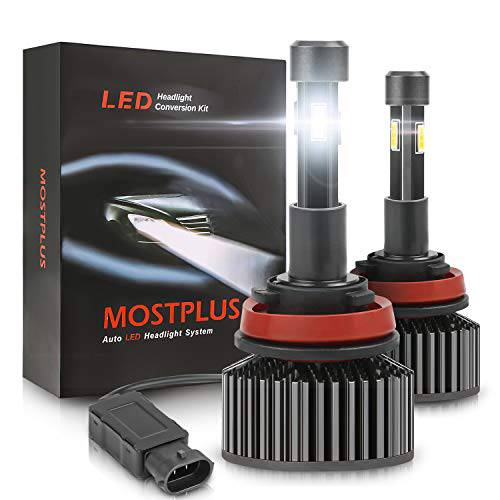 MOSTPLUS 4 Sides LED 헤드라이트,전조등 변환 키트 H11 H8 H9 로우 빔 전구 세트 130W 13000LM 6000K (세트 of 2)