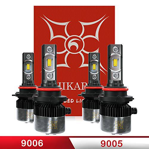 Hikari 9005/ HB3 9006/ HB4 LED 전구 콤보, 12000 루멘, 슈퍼 브라이트 할로겐 교체용 변환 키트, 6000K 쿨 화이트, IP68 플러그 and 플레이 안개등, 팩 of 4