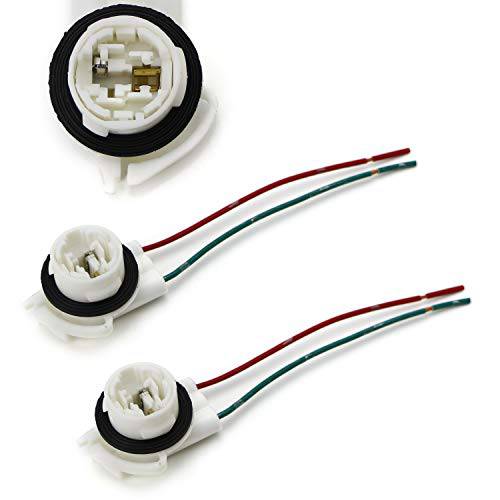 iJDMTOY (2) 3156 2-Wire 하네스 Pre-Wired 소켓 As 수리, 교체용, 설치 LED 전구 호환가능한  방향지시등, DRL 램프 or 테일라이트