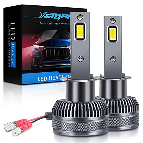 H1 LED 헤드라이트전구, 전조등 28000LM100W6500K 3570 칩 12V, 익스트림 브라이트 화이트 하이/ 로우 빔 라이트 변환 Kit(for 자동차)