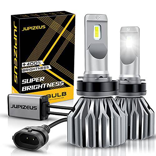 JUPIZEUS LED 헤드라이트,전조등 전구, 23000 루멘, H8/ H9/ H11, 80W 슈퍼 브라이트 전구 콤보, 6500K 쿨 화이트, IP68 방수, 팩 of 2