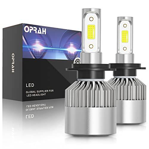 OPRAH H7 LED 헤드라이트전구, 전조등, 6500K 쿨 화이트 하이빔 LED 헤드라이트 변환 키트, 슈퍼 브라이트 Led 전구 할로겐 교체용 플러그 and 플레이, IP68 Waterproof(Pair)
