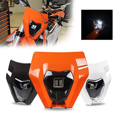 POLARBEAR 먼지 자전거 LED 헤드라이트,전조등 헤드 램프 라이트 범용 SX SX-F EXC EXC-F 엔듀로 먼지 Pit 자전거 오토바이 (화이트)