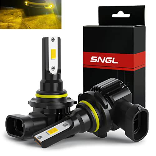 SNGL HB3 9005 LED 포그라이트, 안개등 전구 Yellow 노란색 3000K 맥스 6400LM 12V 24V 자동차 트럭 HB3 9005 낮 런닝 라이트 DRL 할로겐 포그라이트, 안개등 IP67 익스트림 Bright(Pack of 2)