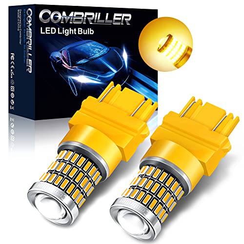 Combriller 3157 LED 전구 앰버옐로우, 노란색 3056 3156 3057 4157 Led 전구 LED 교체용 램프  방향지시등 전구 브레이크 라이트 전구 테일라이트, 후미등 자동차 RV 트럭 회전 신호 깜박이 전구 팩 Of 2