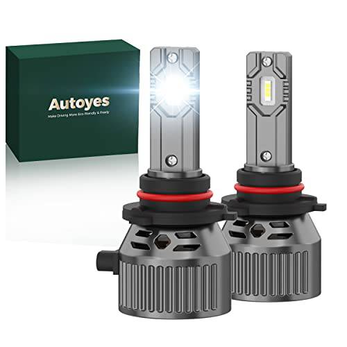 Autoyes 9005/ HB3 LED 헤드라이트전구, 전조등 하이빔, 15000LM, 70W/ 쌍, 세트 4 Times Brighter LED 헤드라이트 자동차 할로겐 업그레이드 교체용 6000K 화이트 IP68 방수 (팩 of 2)