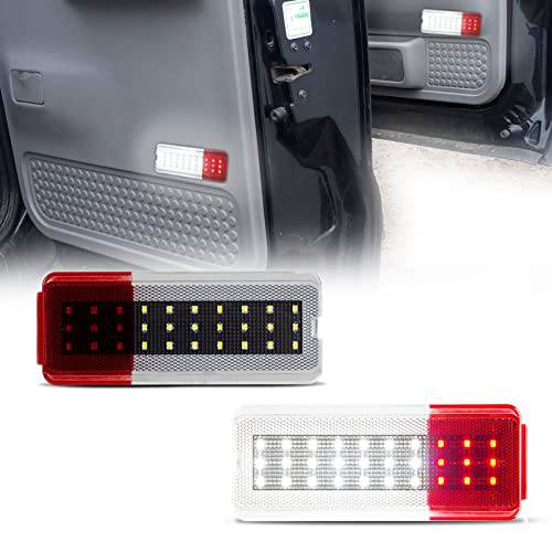 LED 인테리어 도어 반사판 패널 Courtesy 라이트 도어 라이트 경고등 램프 조립품 호환가능한 포드 (1999-2007 슈퍼 듀티 F250 F350 F450 F550 슈퍼 듀티& 2000-2005 소풍), F81Z-2523820-AA