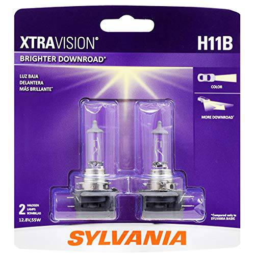 SYLVANIA - H11B XtraVision - 고성능 할로겐 헤드라이트전구,  하이 빔, 로우 빔 and Fog 교체용 전구 (포함 2 전구)