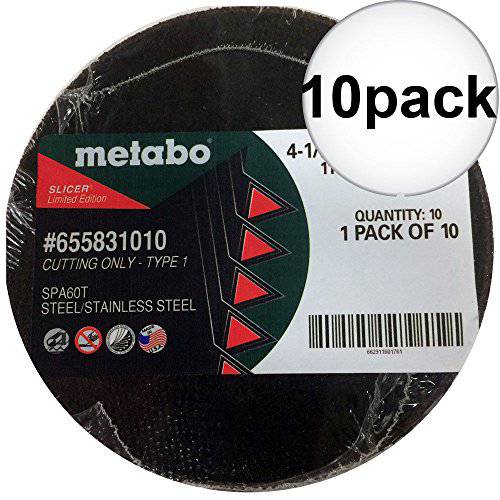 Metabo - 어플리케이션: 스틸/ 스테인레스 스틸 - 슬라이서 휠 Promo TIN, 4.5X.040x7/ 8 A60T, Pk 10 (655832010), 타입 1 슬라이서 휠