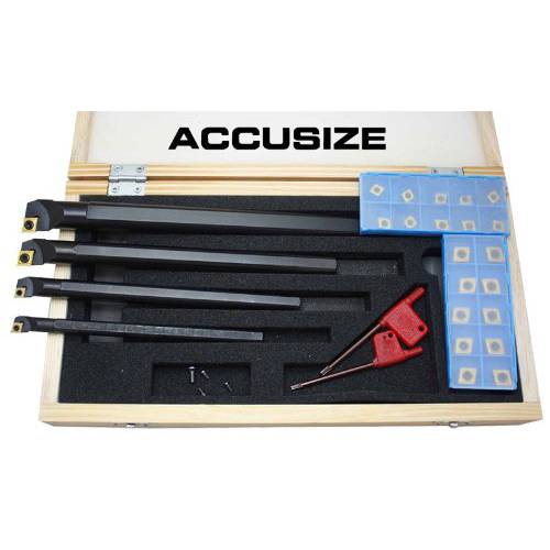 Accusize Industrial Tools 31 Pc 오른쪽 핸드 Sclcr Indexable Boring 바 세트 플러스 20 Pc Ccmt 인서트, P252-S410