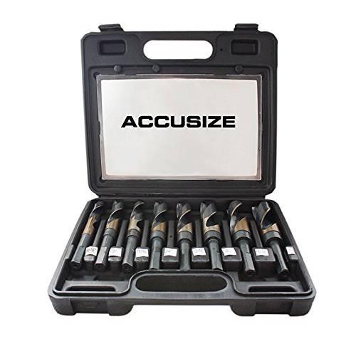 Accusize Industrial Tools 8 Pc M35 (H.S.S.+ 5% 코발트) 1/ 2’’ 생크 S and D 드릴 9/ 16’’ to 1’’, H516-6507
