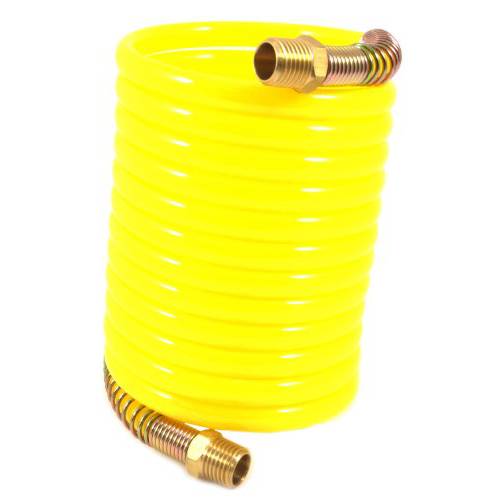 Forney 75417 리코일 에어 호스, Yellow 나일론 1/ 4-Inch Male NPT 피팅, 1 스위블 End, 1/ 4-Inch-by-12-Feet, 200 PSI