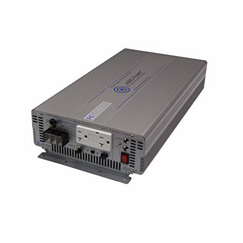 AIMS 파워 PWRIG200012120S 2000W 퓨어 사인 인버터, 끊김없는 4000W 서지 피크 파워, 12V DC 입력, 60hz or 50hz 스위치, 1 GFCI 듀얼 콘센트