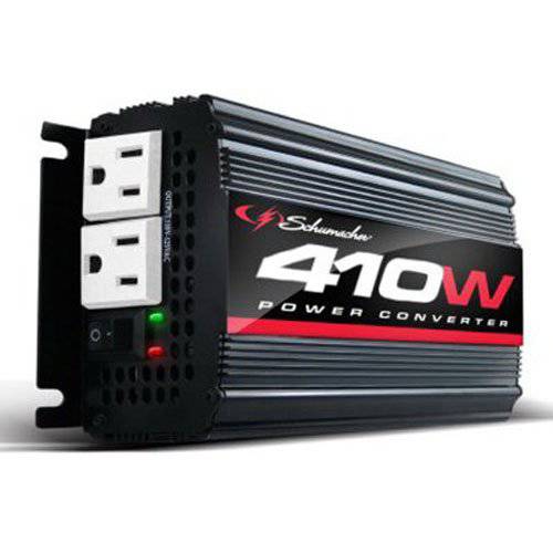 Schumacher XI41B 410 와트 DC to AC 파워 인버터 (1) 120V AC 콘센트, (1) USB 포트 파워 Directly 연결 to 배터리
