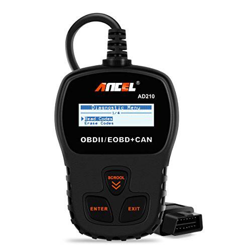 ANCEL AD210 OBD II 차량용 코드 리더, 리더기 자동차 차량 OBD2 스캐너 진단 스캔 툴 - 블랙