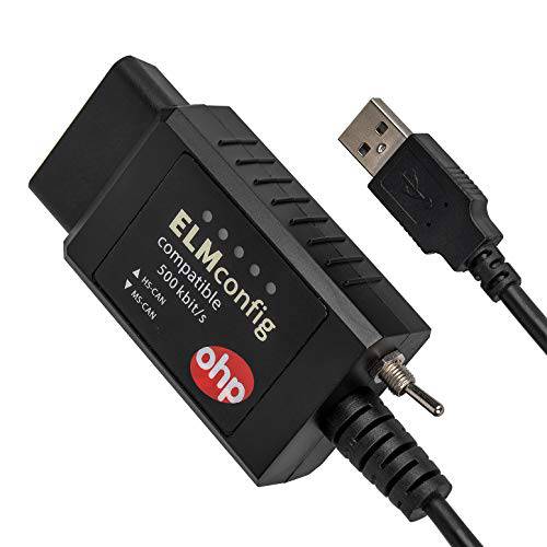 OHP ELMconfig FORScan OBD2 USB 어댑터 윈도우 포드 진단 ELM327 코딩 툴 MS-CAN HS-CAN 스위치