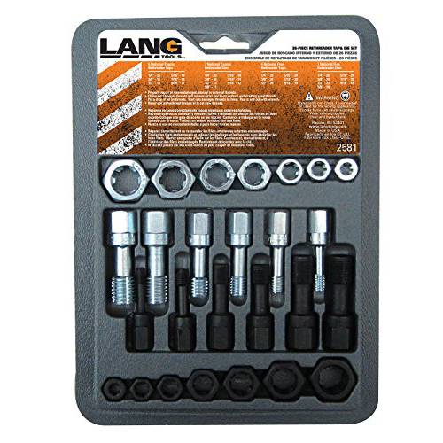 Lang Tools 2581 26-Piece 스레드 복원 탭 and Die 세트, 블랙