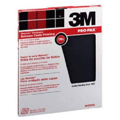 3M Pro-Pak Wetordry 샌딩 시트, 220A-Grit, 9-In by 11-In, 팩 of 25 (88598NA)