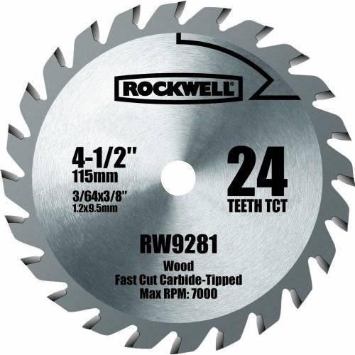 Rockwell RW9281 4 1 2-Inch 24T 카바이드 팁 컴팩트 원형 톱날