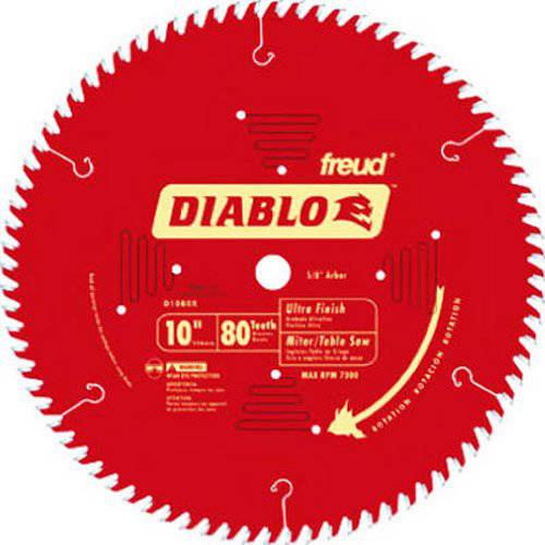 Freud D1080X Diablo 10 80-tooth ATB 톱날 w 5 8 Arbor PermaShield 코팅
