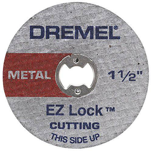 Dremel  EZ456, 1 1/ 2-Inch (38.1 mm) 휠 직경, EZ - 잠금 유리섬유 한층더강화된 Cut-off 휠,  로터리툴 커팅 디스크 메탈 커팅, 5 피스, 미디엄