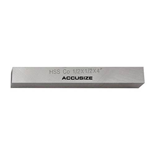 Accusize Industrial Tools 1/ 2’’ by 1/ 2’’ by 4’’ (폭 by 높이 by Oal) HSS+ 5% 코발트 선반 툴 비트, 5095-0032