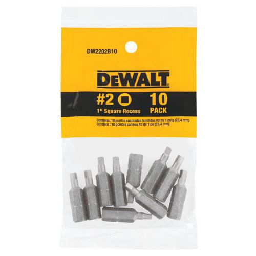 DEWALT DW2202B10 2 사각 Recess 1-Inch 비트 팁 (10-Pack)