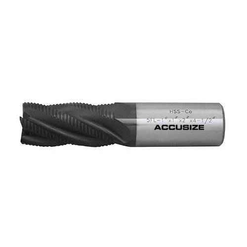 Accusize Industrial Tools  파인, 가는 톱니 M42 8% 코발트 Tialn Roughing End 밀,분쇄기, 1’’ 직경, 1’’ 생크 직경, 2’’ Flt Length, 4-1/ 2’’ Oal, 1104-0001