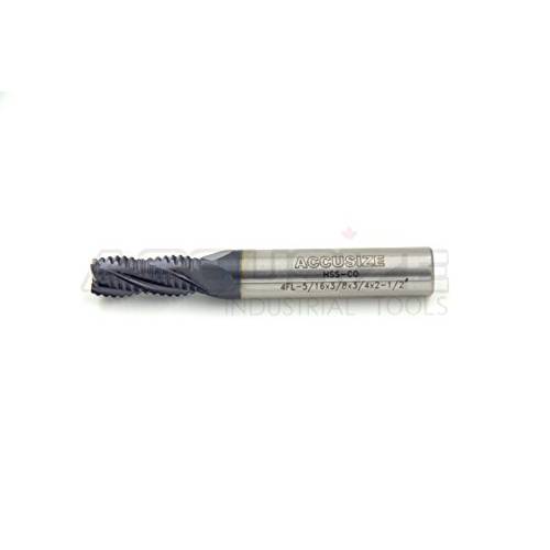 Accusize Industrial Tools 5/ 16’’ by 3/ 8’’ by 3/ 4’’ Flt Length, 2-1/ 2’’ Oal, 4 플루트, 스탠다드 톱니 M42 8% 코발트 Tialn Roughing End 밀,분쇄기, 1102-0516