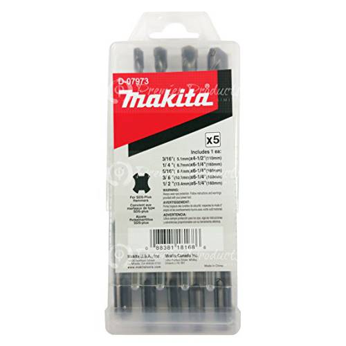 Makita 5 피스 - SDS-Plus 드릴 비트 세트 SDS+ 회전식 Hammers - Aggressive 드릴링  콘크리트&  석공직 - 카바이드 팁 팁