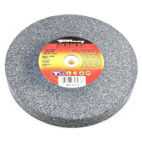Forney 72398 벤치 그라인딩 휠, Vitrified 1-Inch Arbor, 36-Grit, 8-Inch-by-1-Inch