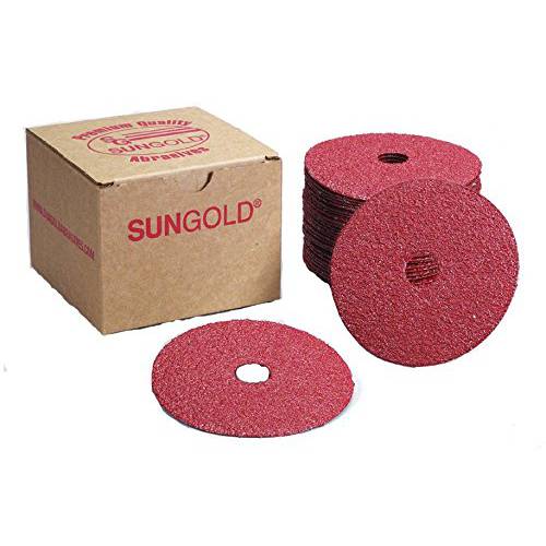 Sungold Abrasives 16902 4-1/ 2-Inch x 7/ 8-Inch 센터 홀 알루미늄옥사이드 파이버 디스크, 25-Pack, 36 그릿