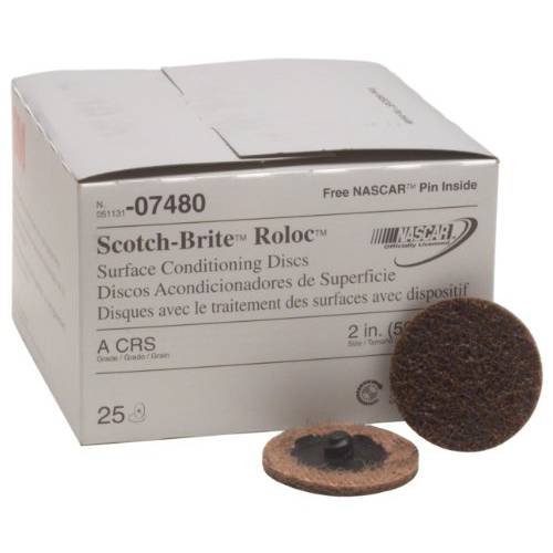 Scotch-Brite Roloc 서피스 조절 디스크, TR 07480, 2 in x NH A CRS, 25 per 박스