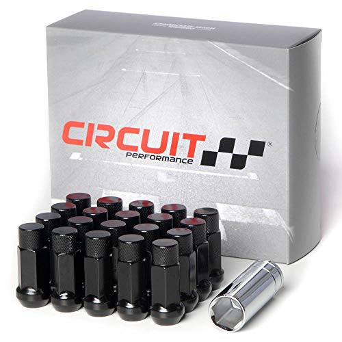 Circuit Performance  단조 스틸 Extended 육각 러그 너트 애프터마켓 휠: 12x1.25 블랙 - 20 피스 세트+  툴