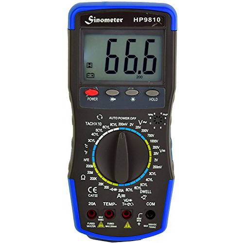 Sinometer HP9810 자동차 디지털 멀티미터,전기,전압계,측정 조리온도계 and 캐링 케이스