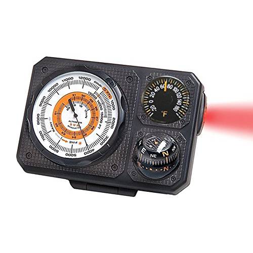 Sun Company Navigat’r 6 - Six-Function 대쉬보드 악기 차량용 and 트럭 | Altimeter, Barometer, 볼 나침반, 조리온도계, LED 라이트, 신호 미러