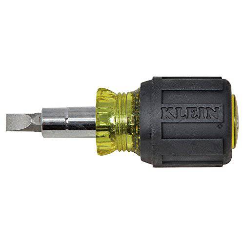 Klein Tools 32561 Multi-Bit 드라이버 너트 드라이버 6-in-1 Stubby 드라이버 2 필립스 2 슬롯형 팁 2 너트 드라이버