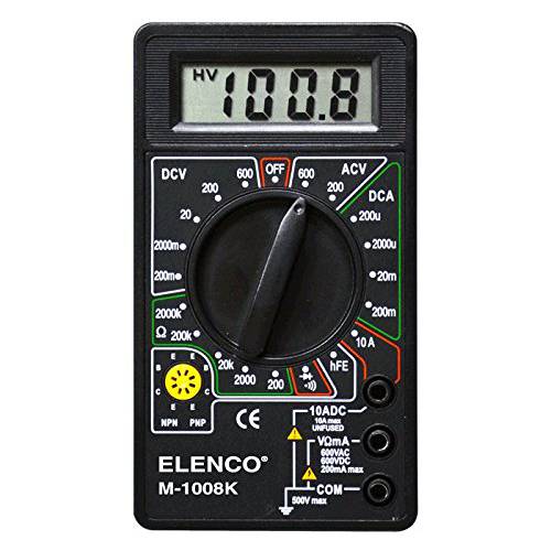 Elenco M-1008K - 디지털 멀티미터,전기,전압계,측정 솔더 키트 | 심 프리 솔더 | Great 스템 Project | 솔더ing 필수