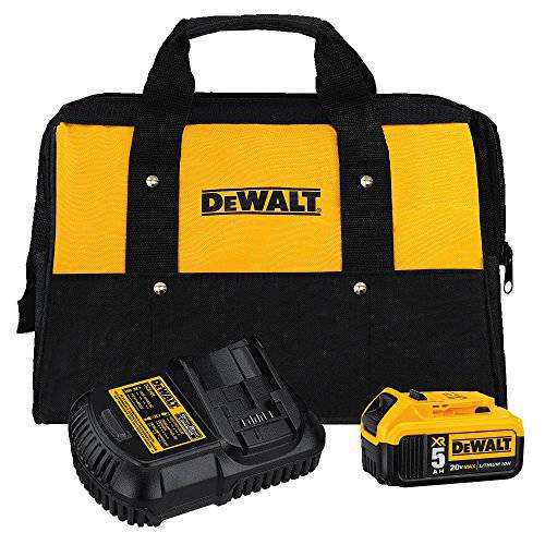 DEWALT 20V 맥스 배터리 and 충전기 키트 가방 5.0Ah DCB205CK