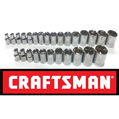 New Craftsman 27 Pc Sae 스탠다드&  매트릭 3/ 8 드라이브 6 심 소켓 세트