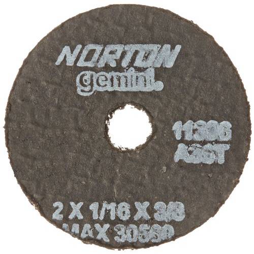 Norton 쌍둥이자리 스몰 직경 한층더강화된 연마제 플랫 Cut-Off 휠, 타입 01,  알루미늄옥사이드, 3/ 8 Arbor, 2 직경 x 1/ 16 두께 (팩 of 5)