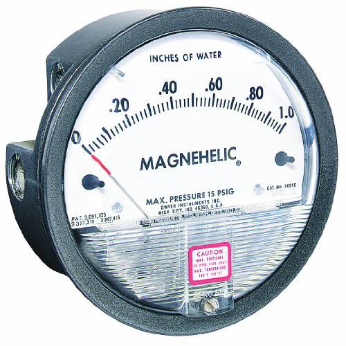 Dwyer Magnehelic Differential 압력 표준, 2001D, 0-1 w.c.& 0-250 Pascals