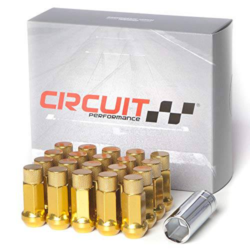 Circuit Performance  단조 스틸 Extended 육각 러그 너트 애프터마켓 휠: 12x1.25 골드 - 20 피스 세트+  툴