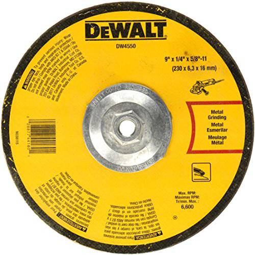 DEWALT DW4550 9-Inch by 1/ 4-Inch by 5/ 8-Inch-11 고성능 고속 메탈 그라인딩 휠