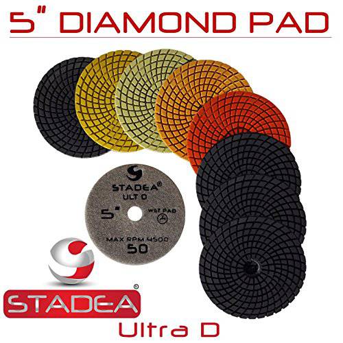 Stadea PPW141X 5 다이아몬드 대리석무늬,마블 폴리싱 패드 세트 대리석무늬,마블 Quartz 스톤 Polish